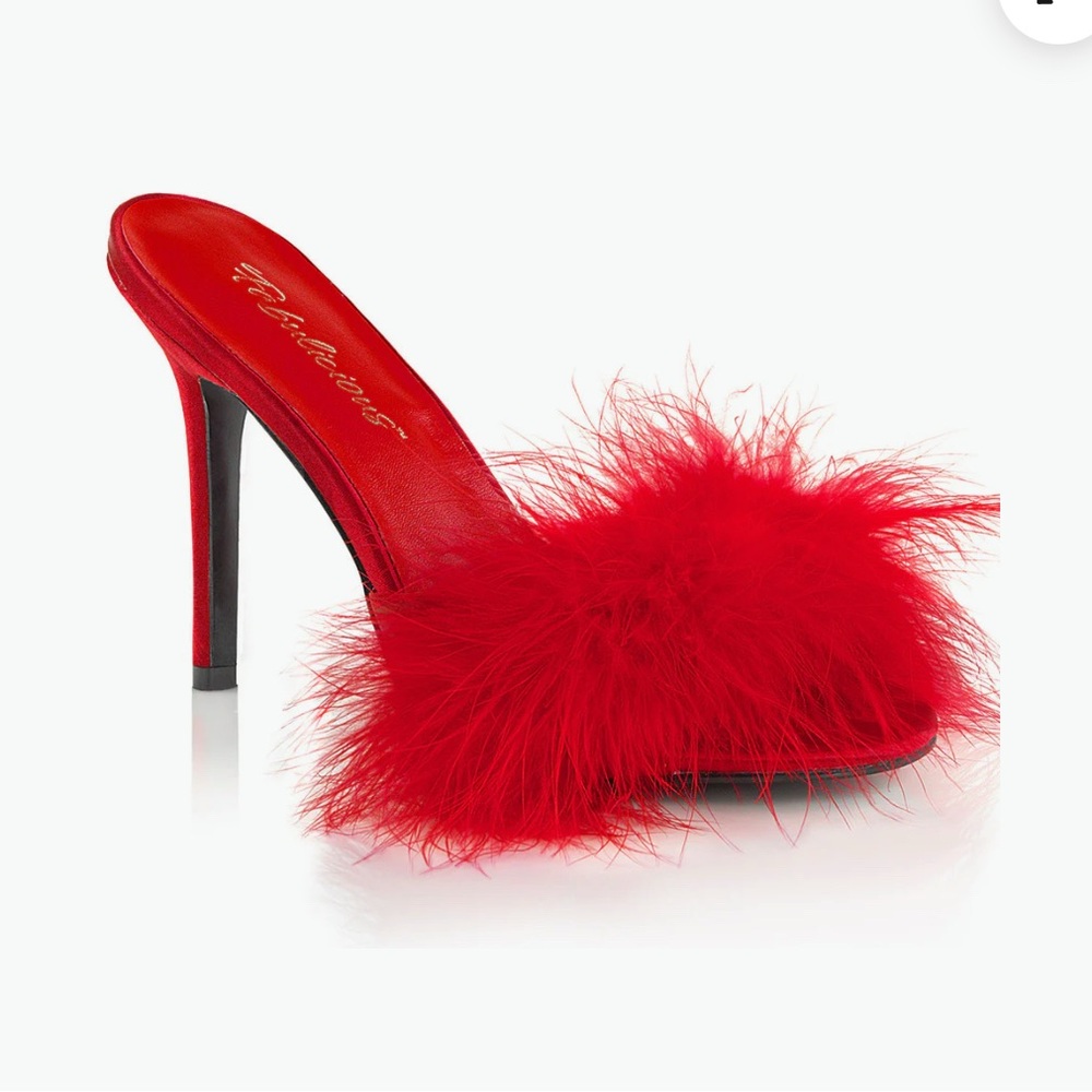 Fabulicious- Classic-01F 4”Marabou Heel-10 NIB- LAST PAIR!